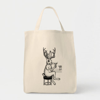 Martini Jackalope tote Tygkasse