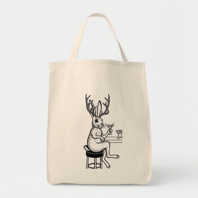 Martini Jackalope tote Tygkasse (Framsidan)