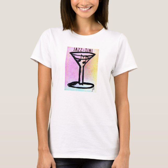 Martini Jazz-Tini Printing Art Tee Shirt (Framsida)