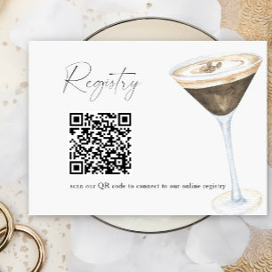 Martini Kaffe QR-kod bröllopsdusch presentregistre Tilläggskort