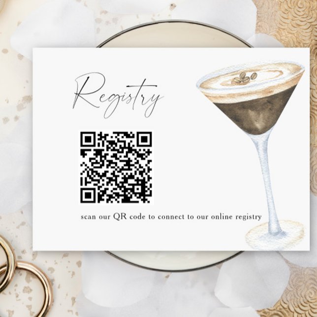 Martini Kaffe QR-kod bröllopsdusch presentregistre Tilläggskort (Skapare uppladdad)