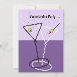 Martini Lila Bachelorette Party-inbjudningar Inbjudningar