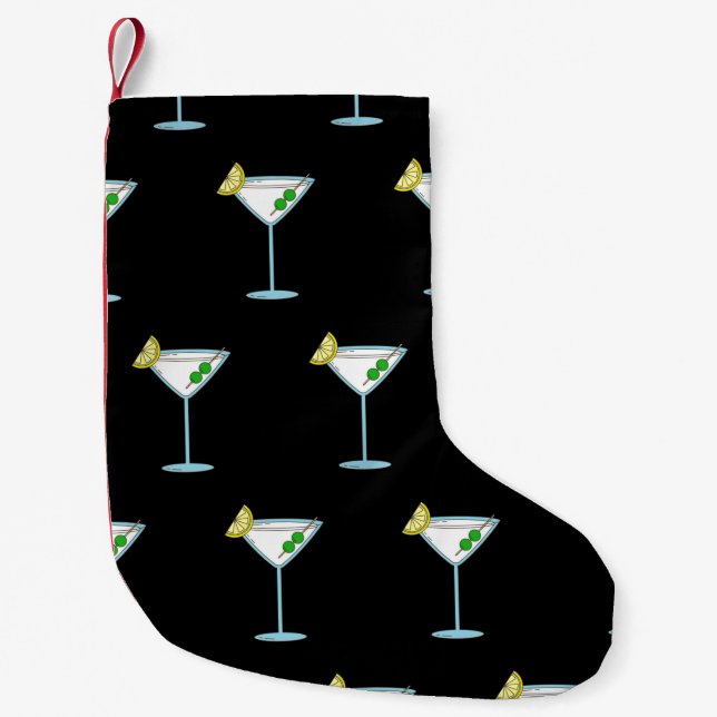 Martini Lovers Cocktailglas Bartender Alkohol Liten Julstrumpa (Framsidan)