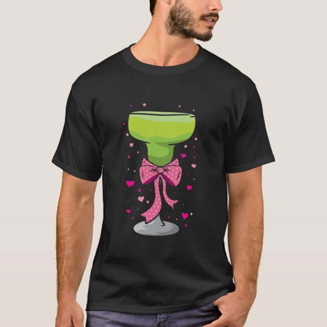 Martini Margarita Coquette Bow Cocktail Glass Bart T Shirt (Framsida)
