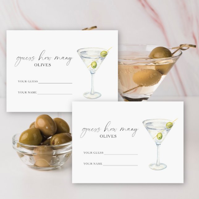 Martini & Matrimony Hur många oliver är möhippa Tilläggskort (Skapare uppladdad)