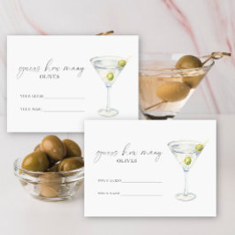 Martini & Matrimony Hur många oliver bröllopsspel Tilläggskort