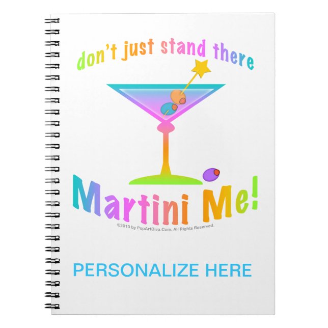 MARTINI ME! NOTISBOK - JOURNAL ANTECKNINGSBOK MED SPIRAL (Framsidan)