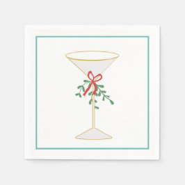 Martini & Mistletoe Cocktail Napkin Pappersservett
