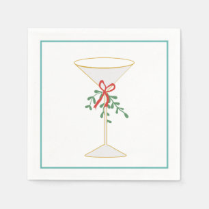 Martini & Mistletoe Cocktail Napkin Pappersservett