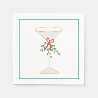 Martini & Mistletoe Cocktail Napkin Pappersservett