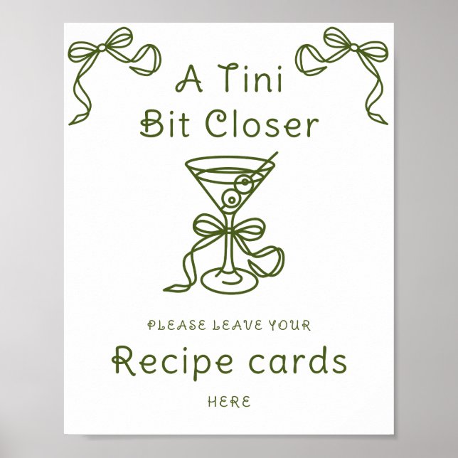 Martini möhippa Ditt recept-kort här Poster (Framsidan)