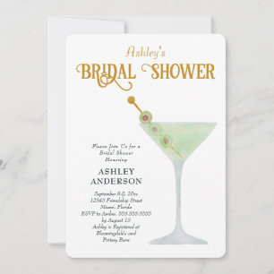 Martini Möhippa Inbjudan, Cocktail Shower Inbjudningar