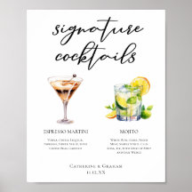 Martini Mojito Signaturdrinkar Bröllopsmeny