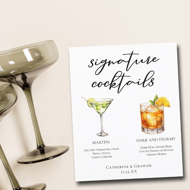 Martini Mörk & Stormy Namnteckning Cocktails Menu (Skapare uppladdad)