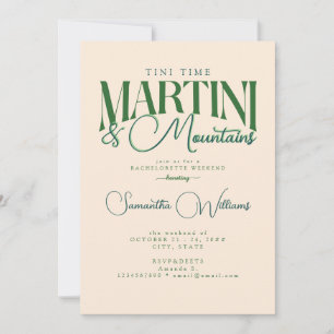 Martini & Mountains Glamping Bachelorette Helg Inbjudningar