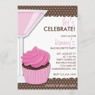 Martini & muffin Bachelorette Inbjudningar