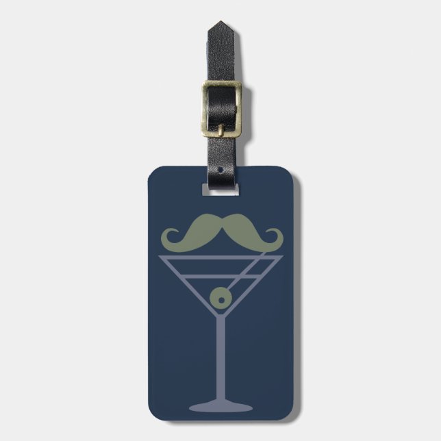 Martini Mustache anpassningsbar bagagetagg Bagagebricka (Vertikal Framsida)