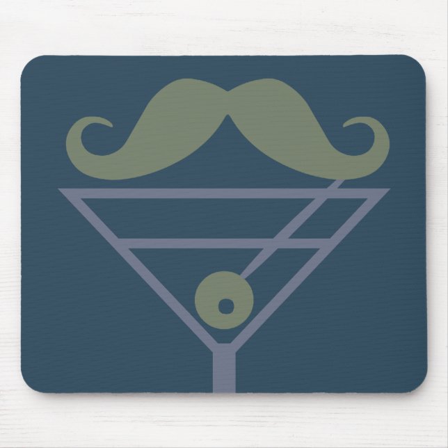 Martini Mustache anpassningsbar mousepad Musmatta (Framsidan)