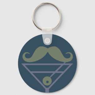 Martini Mustache anpassningsbar nyckelring