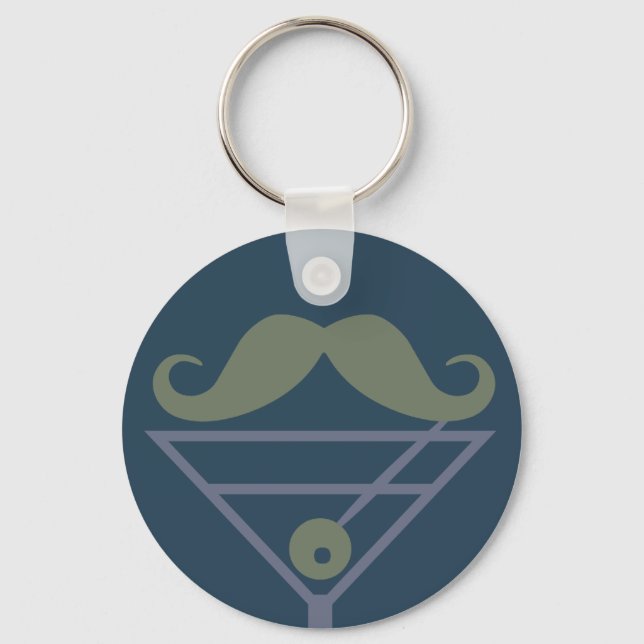 Martini Mustache anpassningsbar nyckelring (Framsida)