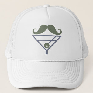 Martini Mustache hat - välj färg Truckerkeps