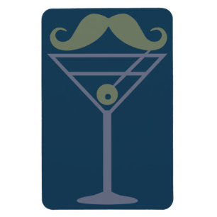 Martini Mustache magnet