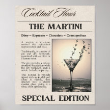 Martini Newspaper Art Skriv ut