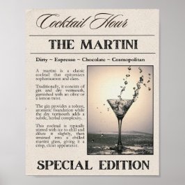 Martini Newspaper Art Skriv ut Poster