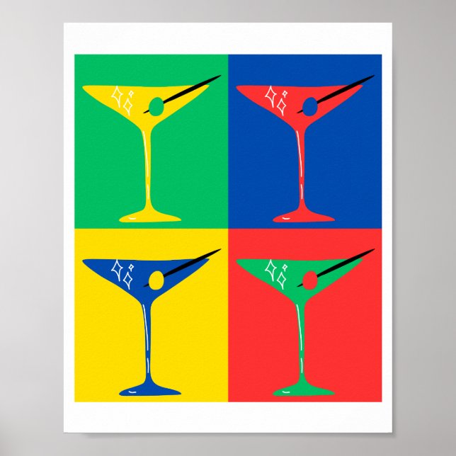Martini Pop Art Vibes Poster (Framsidan)