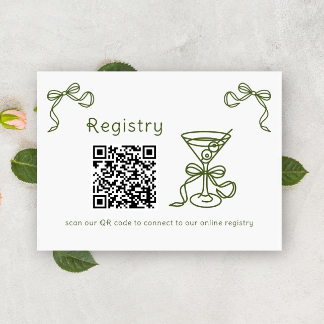 Martini QR-kod bröllopsdusch presentregistret  Tilläggskort (Skapare uppladdad)