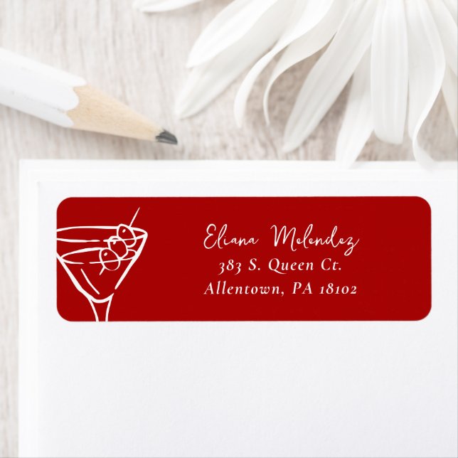Martini Return Address Labels Returadress Etikett (Insitu)