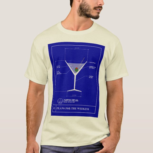 Martini ritning tee shirt (Framsida)