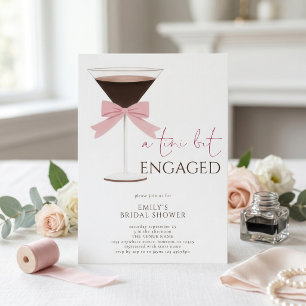 Martini Rosa Bow Tini Bit Förlovad Bröllopsdusch Inbjudningar