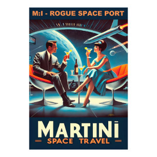 Martini Rymdresor Affisch Oseriöst Rymdhamn Fototryck