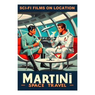 Martini Rymdresor Affisch Sci-Fi Filmer I Rymden Fototryck