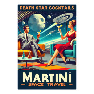 Martini Rymdresor Affischer Death Star Drinkar Fototryck