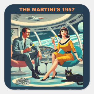 Martini Rymdresor Affischer The Martini's 1957 Fyrkantigt Klistermärke