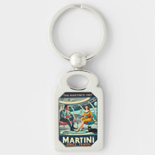 Martini Rymdresor Posters Martini's 1957 Rektangulärt Silverfärgad Nyckelring