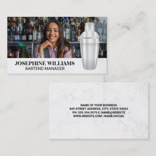 Martini Shaker Bartender Mixolog Lägg till bil Visitkort