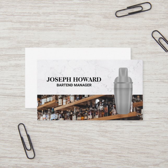 Martini Shaker | Pub Shelf Visitkort (Fram/Back In Situ)
