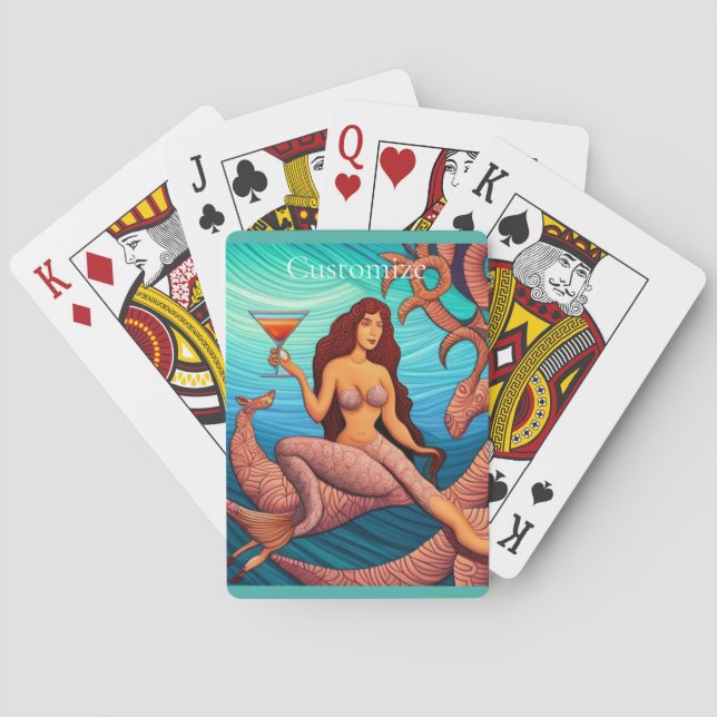 Martini-Sjöjungfru Thunder_Cove med lång funktions Casinokort (Baksidan)