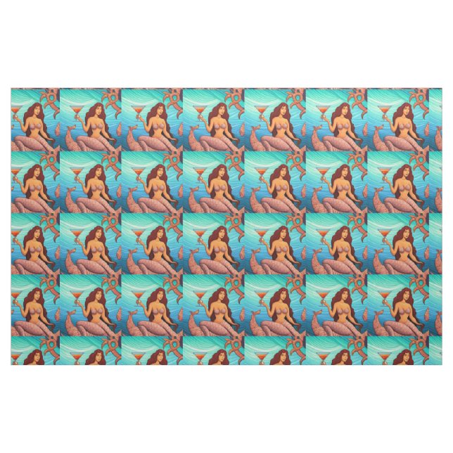 Martini-Sjöjungfru Thunder_Cove med lång funktions Tyg (Fat Quarter)