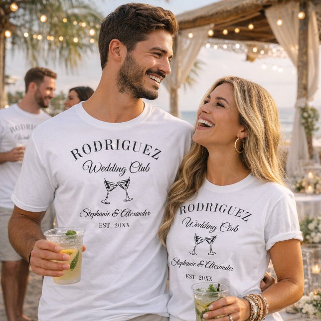 Martini Social Club Custom Wedding Merch Station T Shirt (Skapare uppladdad)