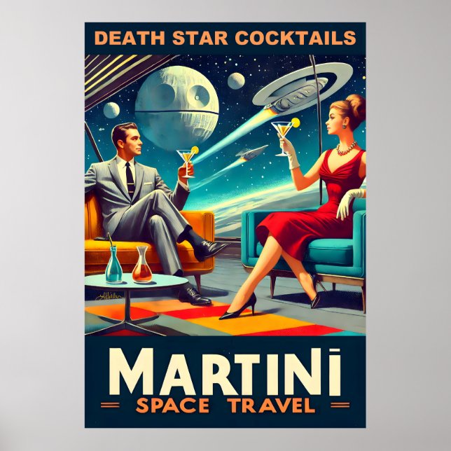 Martini Space Resor affischer Dödsstjärnor Cocktai (Framsidan)
