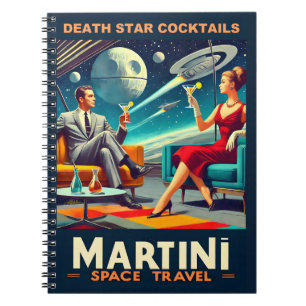 Martini Space Resor affischer Dödsstjärnor Cocktai Anteckningsbok