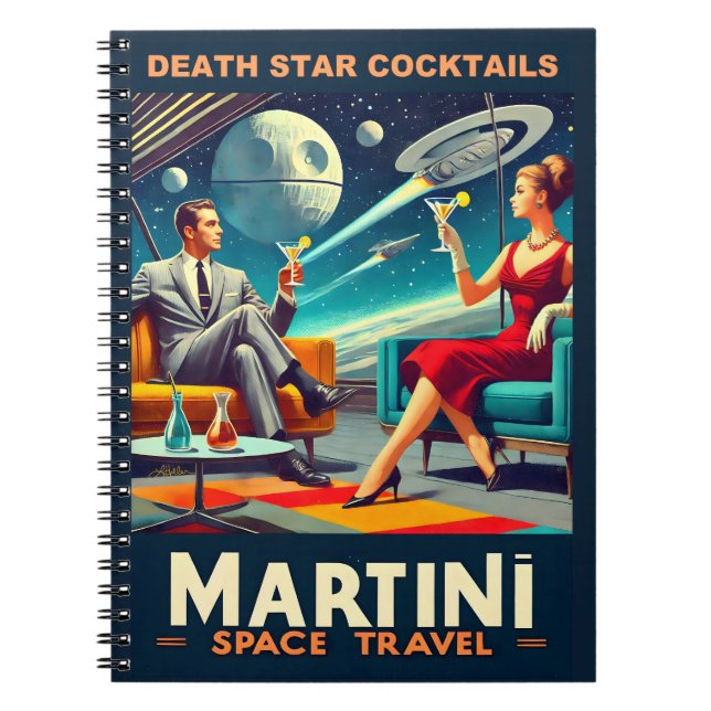 Martini Space Resor affischer Dödsstjärnor Cocktai Anteckningsbok (Framsidan)