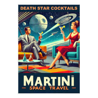 Martini Space Resor affischer Dödsstjärnor Cocktai Fototryck