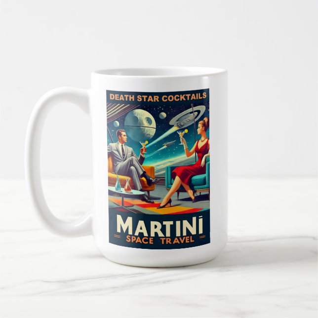 Martini Space Resor affischer Dödsstjärnor Cocktai Kaffemugg (Vänster)