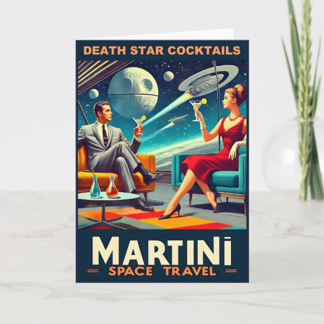 Martini Space Resor affischer Dödsstjärnor Cocktai Kort (Framsida)