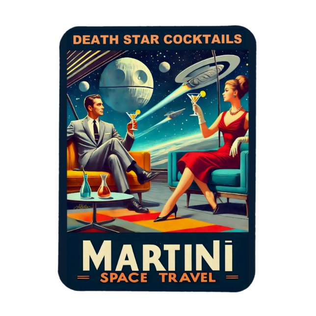 Martini Space Resor affischer Dödsstjärnor Cocktai Magnet (Vertikal)